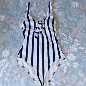 Size small striped bathing suit